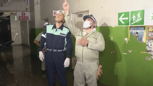 274台が浸水被害の地下駐車場 「復旧を支援」四日市市長が視察 車両所有者による確認を前に投光器の搬入も|TBS NEWS DIG