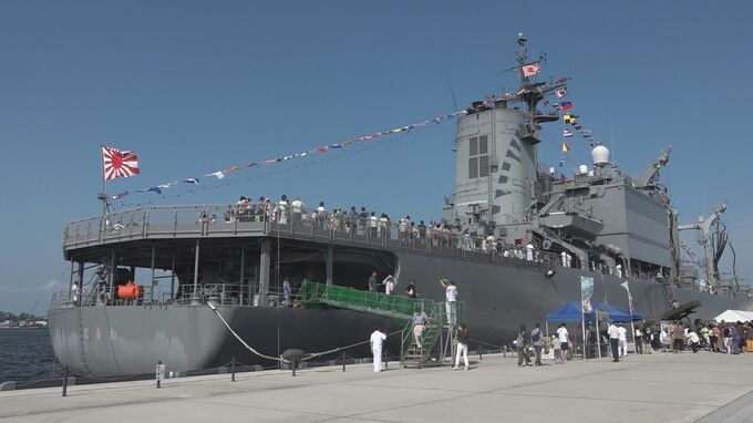 「機械がかっこよかった！」金沢港に初寄港 海上自衛隊の補給艦 “ときわ” 港フェスタ金沢　|　石川県のニュース｜MRO北陸放送