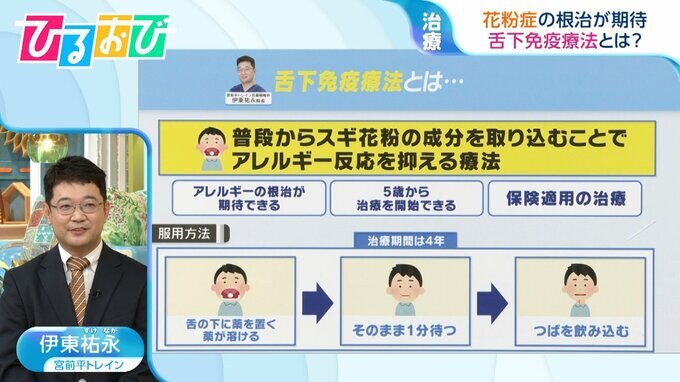 花粉症“自分に合う”治療薬はどう選ぶ？根治が期待できる「舌下免疫療法」とは　現役医師が解説【ひるおび】|TBS NEWS DIG