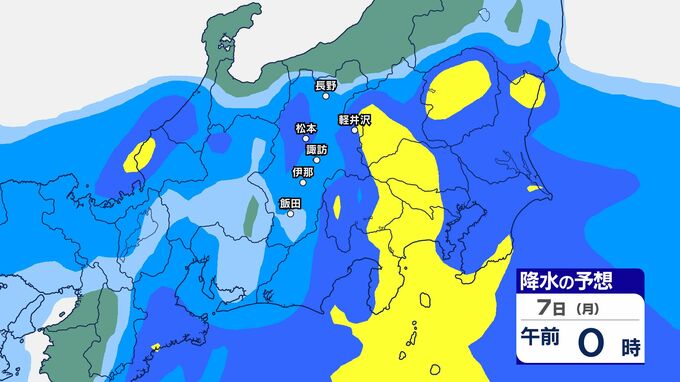 【気象情報】長野県　7日未明～8日かけ　「警報級の大雨」の可能性　中南部100ミリ　北部80ミリ（～7日午前6時・多い所）（6日午前5時54分・長野地方気象台発表）　|　SBC NEWS | 長野のニュース | SBC信越放送
