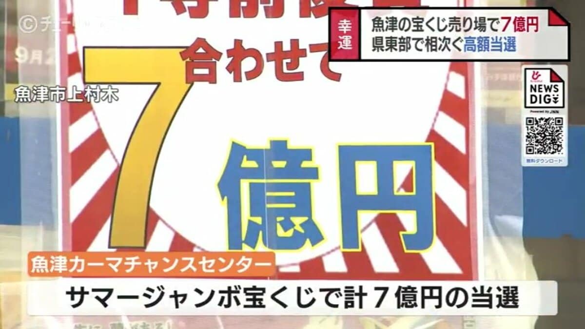 奇跡の売り場」富山・魚津で7億円の高額当選！サマージャンボ