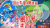【台風情報】台風10号（サンサン）いまどこ？9月1日にかけ「西日本」を東へ　31日にかけては「線状降水帯」発生で大雨災害発生の危険度が急激に高まる可能性も…【最新進路予想図（30日午後4時更新）】|TBS NEWS DIG