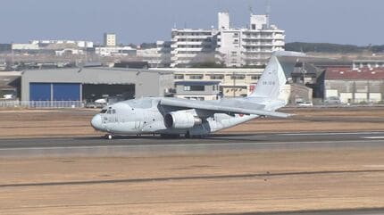 災害時の支援物資の輸送訓練など 航空自衛隊C-2輸送機が宮崎空港に初