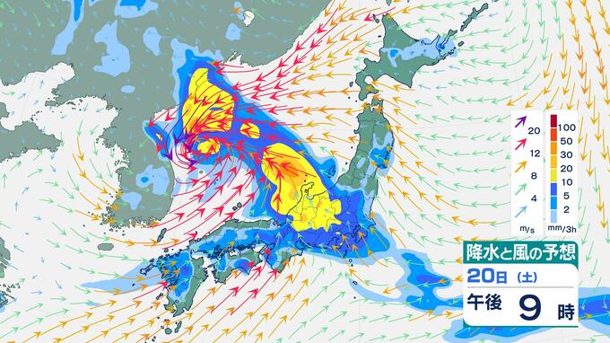 【大雨警戒】22日にかけ各地で突風のおそれ、23日からは西日本で再び警報級のおそれ【雨風シミュレーション】|TBS NEWS DIG