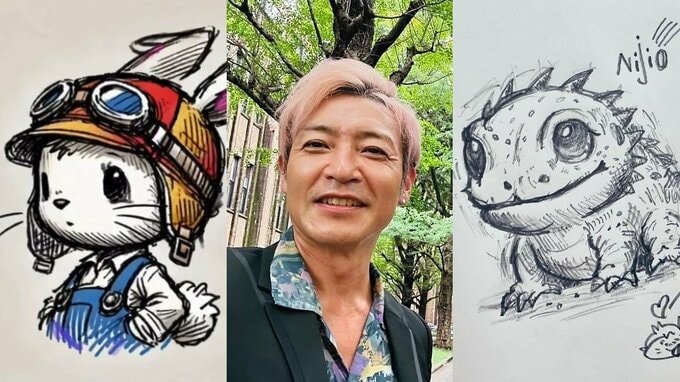 【つるの剛士】「秋のお絵描きタイム」ウサギの"うさ士" やトカゲの"にじお" をイラストに|TBS NEWS DIG