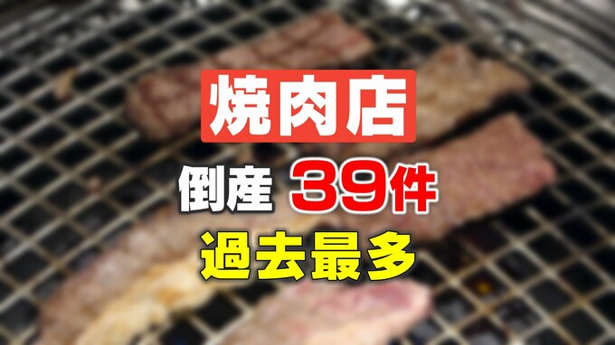 「焼肉店」倒産 過去最多 39件…前年から倍増 “輸入牛肉、野菜も高騰” …値上げできない小規模店は苦戦　帝国データバンク調べ　|　富山のニュース｜天気・防災｜チューリップテレビ