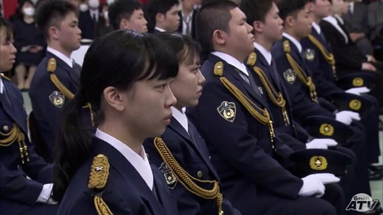 青森県警察学校に警察官や警察行政職員など初任科学生78人が入校