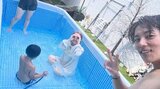 【杉浦太陽】自宅で”どデカい”プール開き「暑すぎる」「気持ちいい～」辻希美さんや子どもと水遊び|TBS NEWS DIG
