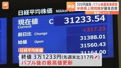 日経平均株価が終値でもバブル後最高値更新　円相場140円台後半まで円安ドル高が進んだことも株価押し上げ| TBS CROSS DIG with Bloomberg