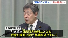 「日米間で真摯かつ誠実な協議続けている」青木官房副長官　トランプ氏の“関税30～35％通告示唆”に| TBS CROSS DIG with Bloomberg
