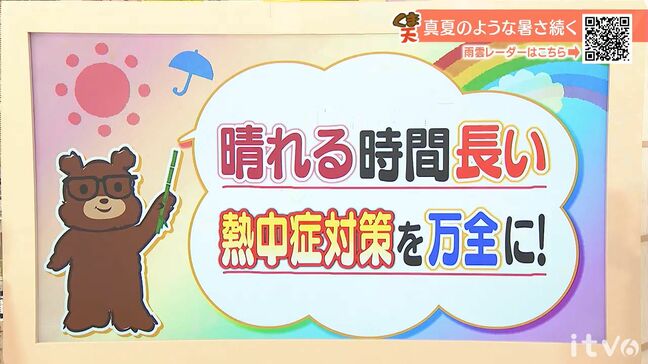 19日（木）は晴れる時間が長い　引き続き熱中症対策を万全に！　愛媛|TBS NEWS DIG