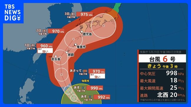 【週末の天気】ほぼ全国的に晴れ 東京など30℃以上の真夏日続出 猛暑日に迫る所も　台風6号は週明けに沖縄・奄美を直撃か|TBS NEWS DIG