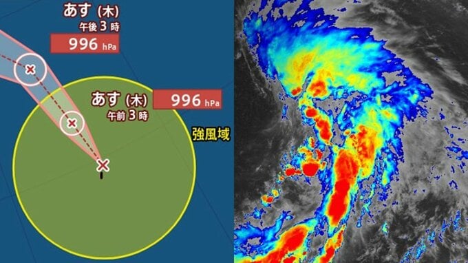 【トリプル台風発生】「熱帯低気圧c」→大型の「台風15号」に　最大瞬間風速25m/s　時速15kmで日本に向かって北上中　9日→10日にかけ進路が北寄りに　北海道・東北の太平洋側に？　予想進路図／雨風シミュレーション|TBS NEWS DIG