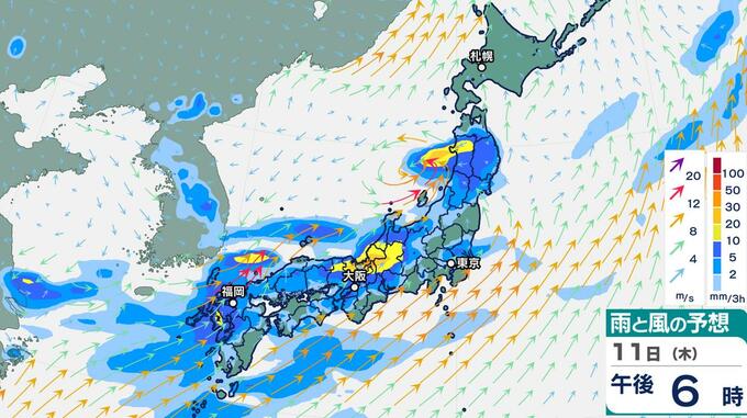 梅雨前線が停滞…東北・北陸は大雨おそれ　関東あす急な雨に注意　週後半は西日本まで梅雨空戻る【雨雲の動き予測8日（月）～12日（金）雨シミュレーション】|TBS NEWS DIG