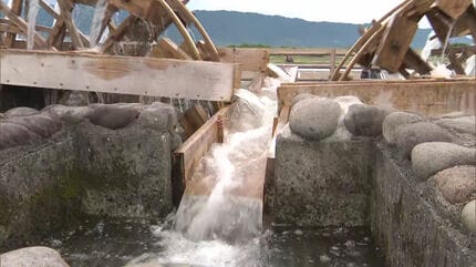 日本最古「三連水車」が今年も稼働 田植えのシーズン迎え豊作願う 福岡