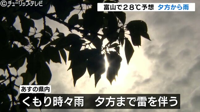 傘を持ってお出かけを 湿度高くムシムシと…富山で28℃予想 夕方からは雨に |TBS NEWS DIG
