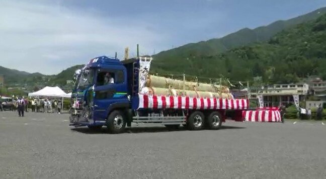 20年に一度！2本の御神木が伊勢に向け出発　上松町では400人以上が見送り「無事についてほしい」にぎやかに送り出す　長野|TBS NEWS DIG