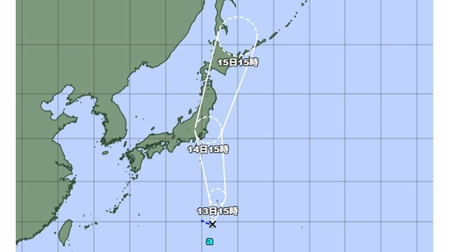 熱帯低気圧が今後24時間以内に台風に　北上し14日は関東上陸の可能性…東日本から北日本に接近する見込み　気象庁|TBS NEWS DIG