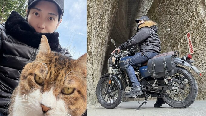 【 染谷俊之 】愛車バイク「GB350」で「内房エリアにツーリング」　ご当地カフェ猫と和みの2ショット|TBS NEWS DIG