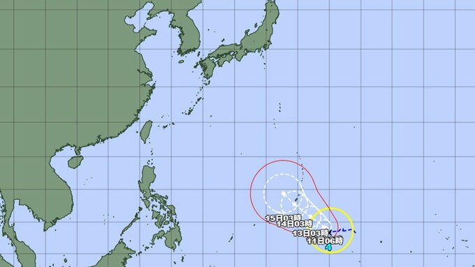 【台風情報】台風4号（シンラコウ）発生　発生場所、今後の進路と勢力は　最大瞬間風速60メートルまで発達予想　気象庁が付近の船舶に注意警戒を呼びかけ　|　山形のニュース│TUYテレビユー山形