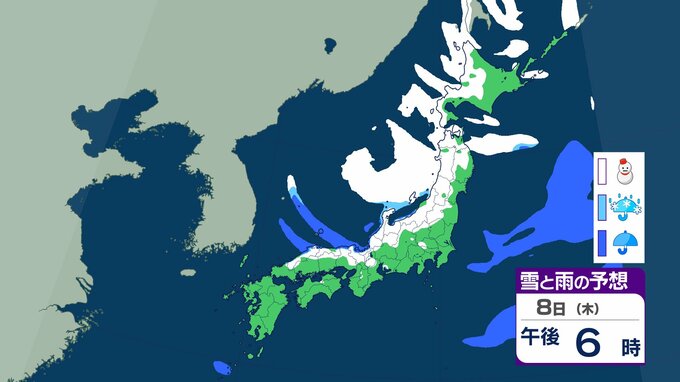 【気象情報】北陸地方 8日夜にかけて落雷、竜巻、激しい突風に注意…上空にマイナス30℃の寒気流入　冬型の気圧配置で急な天候悪化に警戒を【雨と雪のシミュレーション】　|　富山のニュース｜天気・防災｜チューリップテレビ