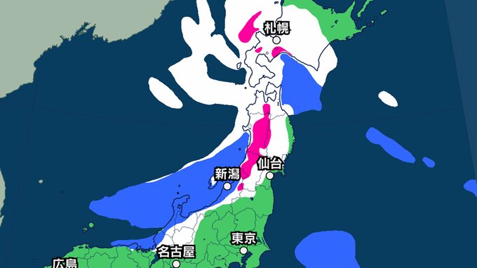 【大雪情報】北日本～西日本の日本海側で大雪か 東北では警報級の風の可能性 48時間降雪量予想では100センチ超えはない見込み【雨と雪の最新シミュレーション】　|　愛媛のニュース - Nスタえひめ｜あいテレビは6チャンネル