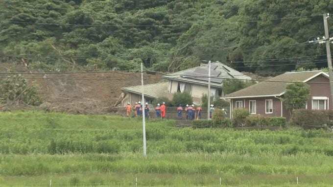 男性（70代）の捜索活動再開…大雨による土砂崩れで住宅に土砂流入、１人行方不明　山口・平生町|TBS NEWS DIG