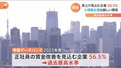 過去最高水準　2023年度の賃上げ見込み企業は56.5％に　帝国データバンク調査| TBS CROSS DIG with Bloomberg
