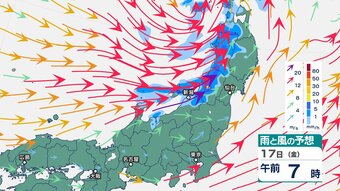 予想最大瞬間風速は30m　新潟県佐渡では17日昼前まで暴風に警戒を　下越・佐渡を中心にまるで台風のような風が…【今後の風の予想】|TBS NEWS DIG