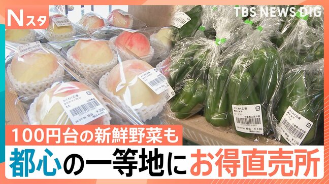 食パンが1斤100円!新鮮野菜も100円台! 都心の一等地に「直売所」オープン!都心“ならでは”の魅力とは【Nスタ】|TBS NEWS DIG