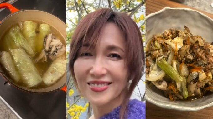【 工藤静香 】 「鼻歌で歌っていたつもりが、なぜかサビからオクターブ上げて歌ってしまい」 手料理作成動画に反響 「鼻歌歌いながら 2種類のおかず作るなんて素敵」|TBS NEWS DIG