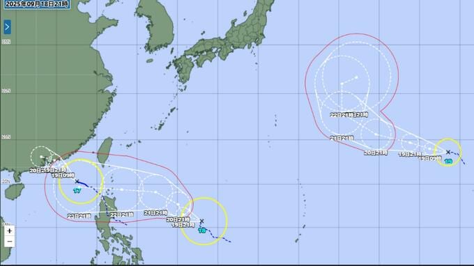 【トリプル台風】台風17号に続き　台風18号(ラガサ)・19号(ノグリー)発生　日本の南に3つの台風　ラガサは「非常に強い」勢力へ　|　長崎のニュース | 天気 | NBC長崎放送