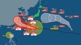 【トリプル台風に?】日本の南に2つの「台風」と1つの“台風のたまご” 今後どうなる? 日本への影響は? 熱帯低気圧は6日にも新たな台風に発達か 予想進路図/雨と風の予想シミュレーションあり|TBS NEWS DIG