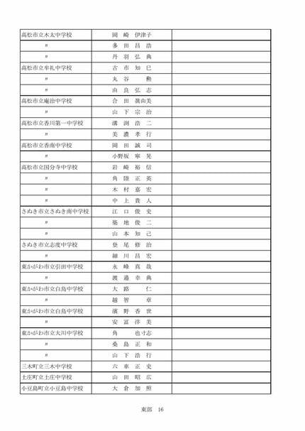 香川県 教職員人事異動2025「あの先生、どこ行ったんかいのぅ」名簿