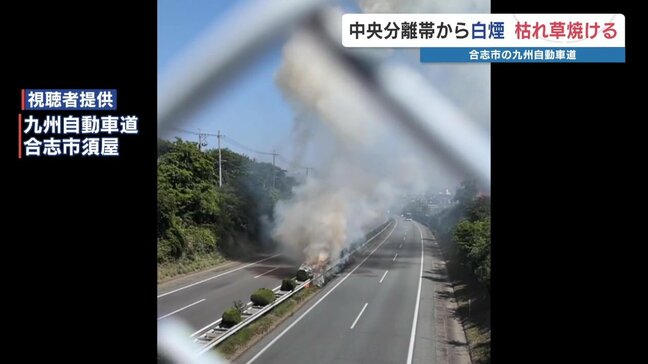 九州自動車道の中央分離帯　枯草が焼ける火事　現場で「たばこの吸い殻」が数本　熊本　|TBS NEWS DIG