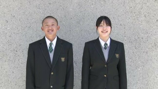 松山商業で入学式 60年ぶり一新の“新制服”で高校生活スタート 生徒がデザインしたエンブレムに緑のネクタイ|TBS NEWS DIG