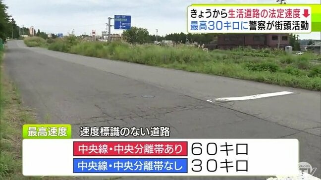 【9月1日から変わりました!】生活道路の法定速度が60キロ→30キロに まだまだ十分に周知されず警察は「迷った場合は警察に問い合わせを」 青森市で警察が街頭活動|TBS NEWS DIG