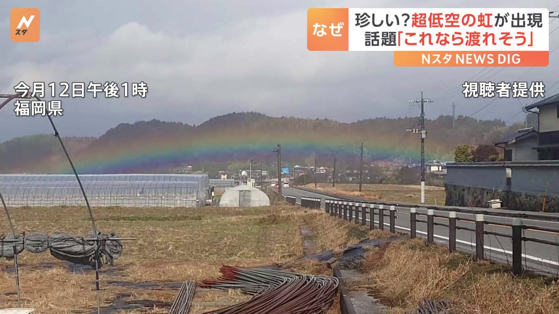 七色の橋が「建物のちょっと上に」貴重な“超低空の虹”が話題に | TBS