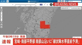 宮崎県・南部平野部、南部山沿いに「線状降水帯直前予測」|TBS NEWS DIG