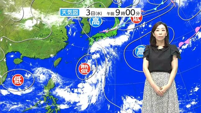 【気象予報士解説】日本の南の熱帯低気圧が台風へ(3日12時時点)|TBS NEWS DIG