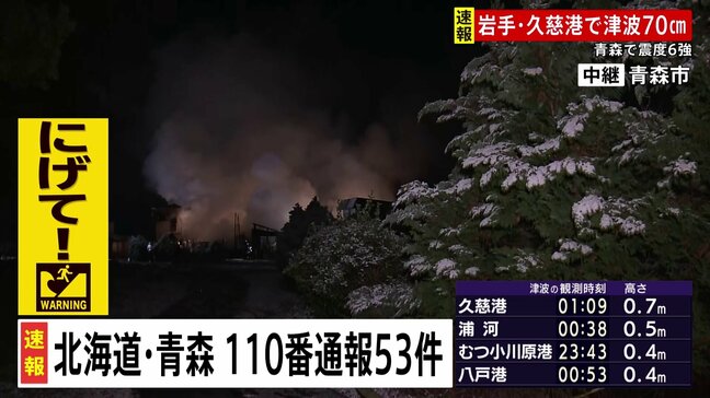北海道・青森で110番通報は53件 「電線が垂れ下がっている」「建物の壁が崩れている」　警察庁|TBS NEWS DIG