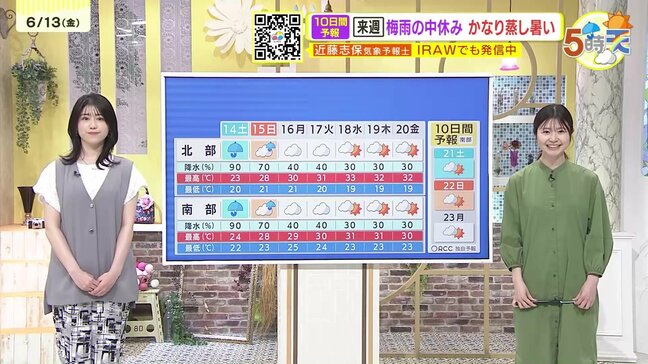 【6/14･15（土日）広島天気】土曜は雨脚強まる　落雷・突風注意　日曜はぐずつく　湿度高く蒸し暑い　この時期にぴったりな曲も|TBS NEWS DIG