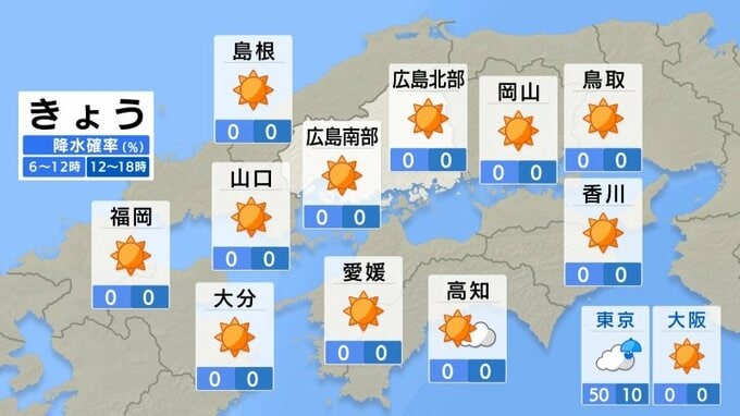 【きょう6/10 (水)広島天気】梅雨期間中の貴重なカラッした晴れ　30℃に迫る暑さ|TBS NEWS DIG