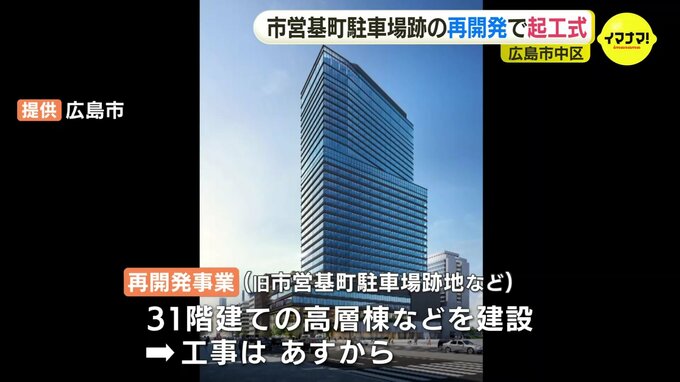 「都市再生のリーディングプロジェクト」旧広島市営基町駐車場跡地の再開発で起工式　31階建て高層ビルは2027年４月完成予定　|　RCC NEWS | 広島ニュース | RCC中国放送