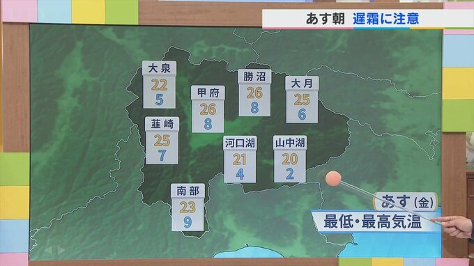 あすは遅霜に注意　一転昼は20℃近く気温上昇　1か月予想含めて気象予報士が解説　|　山梨のニュース | ＵＴＹテレビ山梨