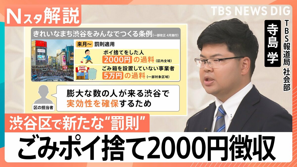 渋谷区 6月からごみのポイ捨て2000円徴収、問われる「ごみ箱の責任