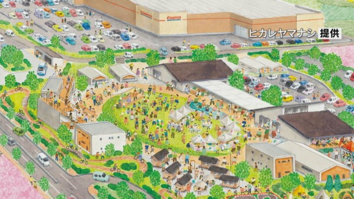 コストコ隣接の地域交流エリア 県内最大級の農産物直売所など42店が