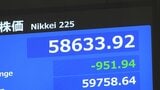 日経平均株価 一時900円超下落　史上初6万円到達も失速|TBS NEWS DIG