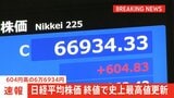 【速報】日経平均 終値も史上最高値更新 604円高の6万6934円で取引終了 市場関係者からは「短期的な過熱感否めない」との指摘も|TBS NEWS DIG