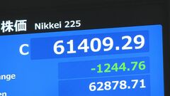 【速報】日経平均株価 終値1244円安の6万1409円 一時1700円以上値下がりも| TBS CROSS DIG with Bloomberg